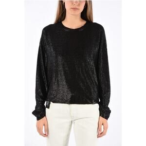 RTA Sparkly Metallic Black Lurex Sweater XS